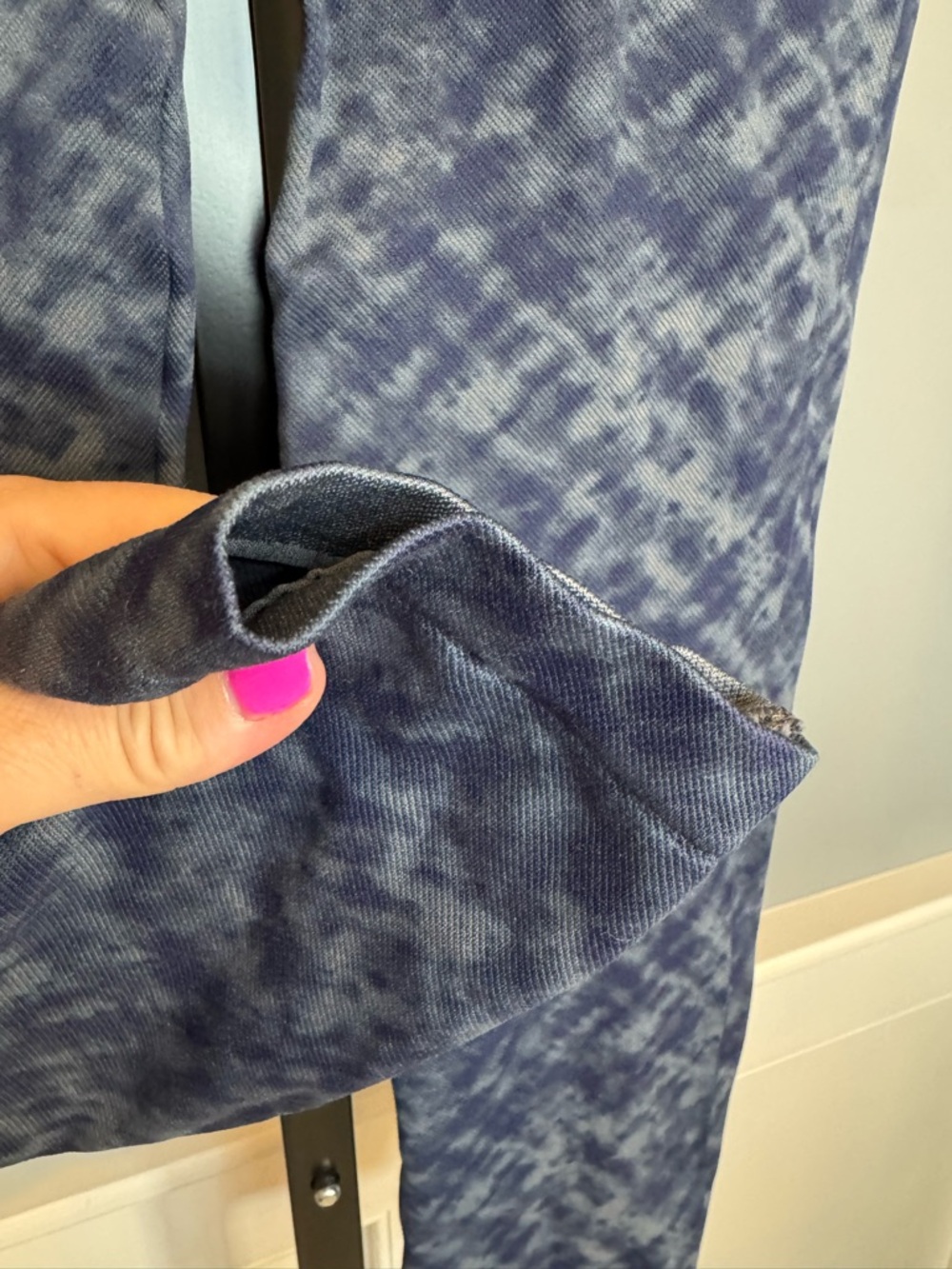 SPANX Look At Me Now Cropped Leggings Blue Tie Dye Seamless XL - Picture 4 of 9